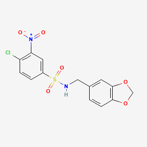 molecular formula C14H11ClN2O6S B5016367 N-(1,3-benzodioxol-5-ylmethyl)-4-chloro-3-nitrobenzenesulfonamide 