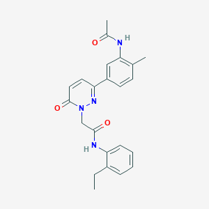 molecular formula C23H24N4O3 B5016373 2-[3-[3-(acetylamino)-4-methylphenyl]-6-oxo-1(6H)-pyridazinyl]-N-(2-ethylphenyl)acetamide 