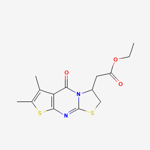 ethyl (6,7-dimethyl-5-oxo-2,3-dihydro-5H-[1,3]thiazolo[3,2-a]thieno[2,3-d]pyrimidin-3-yl)acetate