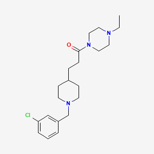 molecular formula C21H32ClN3O B5016432 1-{3-[1-(3-chlorobenzyl)-4-piperidinyl]propanoyl}-4-ethylpiperazine 