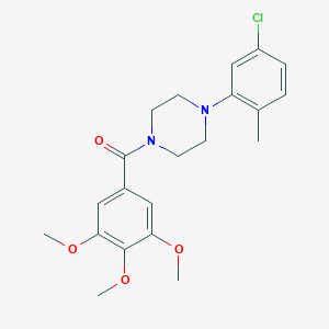 molecular formula C21H25ClN2O4 B501644 1-(5-Chloro-2-methylphenyl)-4-(3,4,5-trimethoxybenzoyl)piperazine CAS No. 745024-96-8