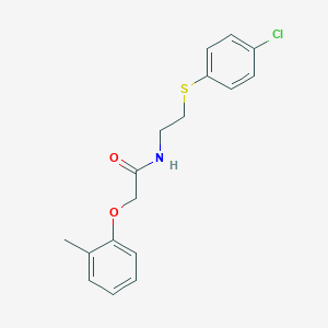 molecular formula C17H18ClNO2S B5016443 N-{2-[(4-chlorophenyl)thio]ethyl}-2-(2-methylphenoxy)acetamide 