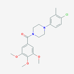 molecular formula C21H25ClN2O4 B501645 1-(4-Chloro-3-methylphenyl)-4-(3,4,5-trimethoxybenzoyl)piperazine 