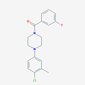 molecular formula C18H18ClFN2O B501646 1-(4-Chloro-3-methylphenyl)-4-(3-fluorobenzoyl)piperazine 