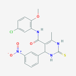 molecular formula C19H17ClN4O4S B5016463 N-(5-chloro-2-methoxyphenyl)-6-methyl-4-(3-nitrophenyl)-2-thioxo-1,2,3,4-tetrahydro-5-pyrimidinecarboxamide CAS No. 6128-85-4