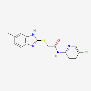 molecular formula C15H13ClN4OS B5016473 N-(5-chloro-2-pyridinyl)-2-[(5-methyl-1H-benzimidazol-2-yl)thio]acetamide 