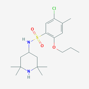 molecular formula C19H31ClN2O3S B501648 5-chloro-4-methyl-2-propoxy-N-(2,2,6,6-tetramethyl-4-piperidinyl)benzenesulfonamide CAS No. 914243-84-8