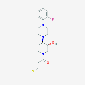 molecular formula C19H28FN3O2S B5016514 (3R*,4R*)-4-[4-(2-fluorophenyl)-1-piperazinyl]-1-[3-(methylthio)propanoyl]-3-piperidinol 