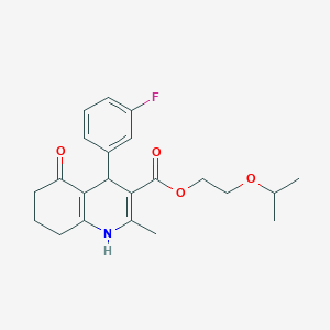 2-isopropoxyethyl 4-(3-fluorophenyl)-2-methyl-5-oxo-1,4,5,6,7,8-hexahydro-3-quinolinecarboxylate