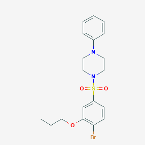 molecular formula C19H23BrN2O3S B501653 1-(4-Bromo-3-propoxybenzenesulfonyl)-4-phenylpiperazine CAS No. 913240-90-1
