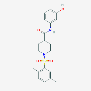 molecular formula C20H24N2O4S B5016536 1-[(2,5-dimethylphenyl)sulfonyl]-N-(3-hydroxyphenyl)-4-piperidinecarboxamide 