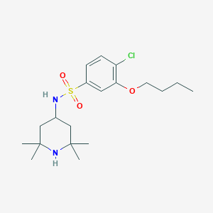molecular formula C19H31ClN2O3S B501655 3-butoxy-4-chloro-N-(2,2,6,6-tetramethyl-4-piperidinyl)benzenesulfonamide 