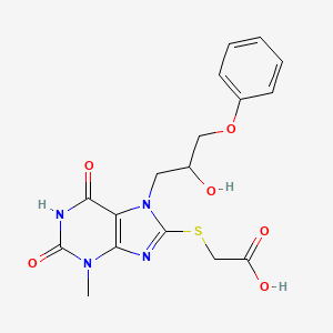 molecular formula C17H18N4O6S B5016584 {[7-(2-hydroxy-3-phenoxypropyl)-3-methyl-2,6-dioxo-2,3,6,7-tetrahydro-1H-purin-8-yl]thio}acetic acid 