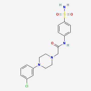 molecular formula C18H21ClN4O3S B5016603 N-[4-(aminosulfonyl)phenyl]-2-[4-(3-chlorophenyl)-1-piperazinyl]acetamide 