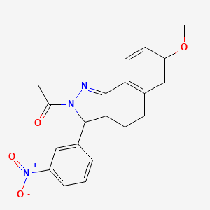 2-acetyl-7-methoxy-3-(3-nitrophenyl)-3,3a,4,5-tetrahydro-2H-benzo[g]indazole