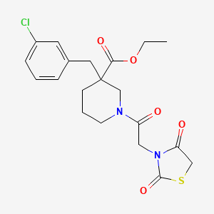 ethyl 3-(3-chlorobenzyl)-1-[(2,4-dioxo-1,3-thiazolidin-3-yl)acetyl]-3-piperidinecarboxylate