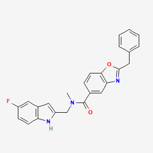 2-benzyl-N-[(5-fluoro-1H-indol-2-yl)methyl]-N-methyl-1,3-benzoxazole-5-carboxamide