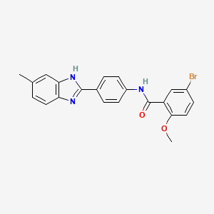 molecular formula C22H18BrN3O2 B5016633 5-bromo-2-methoxy-N-[4-(5-methyl-1H-benzimidazol-2-yl)phenyl]benzamide 