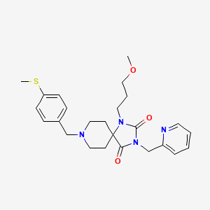 molecular formula C25H32N4O3S B5016639 1-(3-methoxypropyl)-8-[4-(methylthio)benzyl]-3-(2-pyridinylmethyl)-1,3,8-triazaspiro[4.5]decane-2,4-dione 