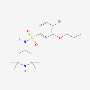 molecular formula C18H29BrN2O3S B501667 4-bromo-3-propoxy-N-(2,2,6,6-tetramethyl-4-piperidinyl)benzenesulfonamide CAS No. 913240-94-5