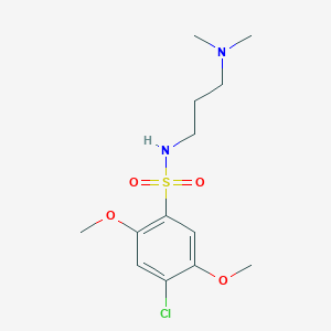 molecular formula C13H21ClN2O4S B501668 4-chloro-N-(3-(dimethylamino)propyl)-2,5-dimethoxybenzenesulfonamide CAS No. 942875-47-0