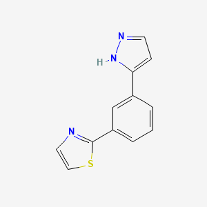 molecular formula C12H9N3S B5016699 2-[3-(1H-pyrazol-3-yl)phenyl]-1,3-thiazole 