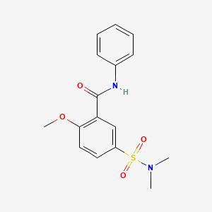 molecular formula C16H18N2O4S B5016707 5-[(dimethylamino)sulfonyl]-2-methoxy-N-phenylbenzamide 