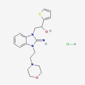 molecular formula C19H25ClN4O2S B5016713 2-{2-imino-3-[2-(4-morpholinyl)ethyl]-2,3-dihydro-1H-benzimidazol-1-yl}-1-(2-thienyl)ethanol hydrochloride 