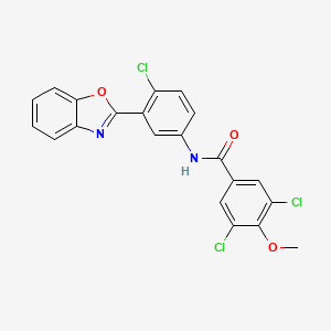 molecular formula C21H13Cl3N2O3 B5016719 N-[3-(1,3-benzoxazol-2-yl)-4-chlorophenyl]-3,5-dichloro-4-methoxybenzamide 