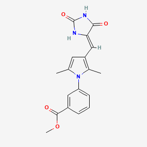 molecular formula C18H17N3O4 B5016728 methyl 3-{3-[(2,5-dioxo-4-imidazolidinylidene)methyl]-2,5-dimethyl-1H-pyrrol-1-yl}benzoate 