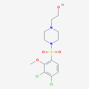 molecular formula C13H18Cl2N2O4S B501675 2-{4-[(3,4-Dichloro-2-methoxyphenyl)sulfonyl]-1-piperazinyl}ethanol 