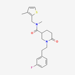 1-[2-(3-fluorophenyl)ethyl]-N-methyl-N-[(3-methyl-2-thienyl)methyl]-6-oxo-3-piperidinecarboxamide