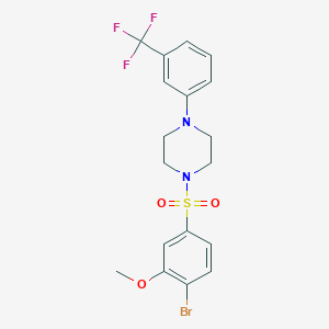 molecular formula C18H18BrF3N2O3S B501676 1-(4-Bromo-3-methoxybenzenesulfonyl)-4-[3-(trifluoromethyl)phenyl]piperazine CAS No. 942875-27-6