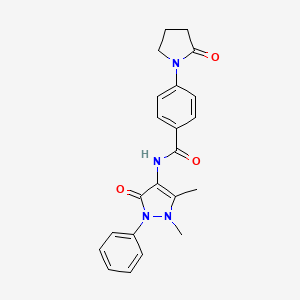 N-(1,5-dimethyl-3-oxo-2-phenyl-2,3-dihydro-1H-pyrazol-4-yl)-4-(2-oxo-1-pyrrolidinyl)benzamide