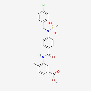 molecular formula C24H23ClN2O5S B5016769 methyl 3-({4-[(4-chlorobenzyl)(methylsulfonyl)amino]benzoyl}amino)-4-methylbenzoate 