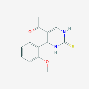 1-[4-(2-methoxyphenyl)-6-methyl-2-thioxo-1,2,3,4-tetrahydro-5-pyrimidinyl]ethanone