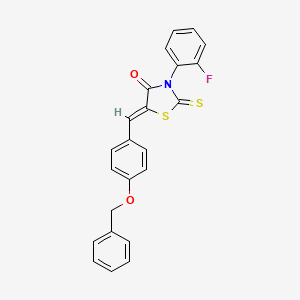 (5Z)-3-(2-fluorophenyl)-5-[(4-phenylmethoxyphenyl)methylidene]-2-sulfanylidene-1,3-thiazolidin-4-one