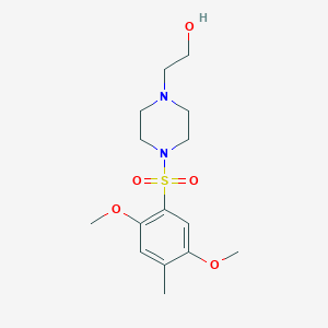 molecular formula C15H24N2O5S B501679 2-(4-((2,5-Dimethoxy-4-methylphenyl)sulfonyl)piperazin-1-yl)ethanol CAS No. 942864-08-6