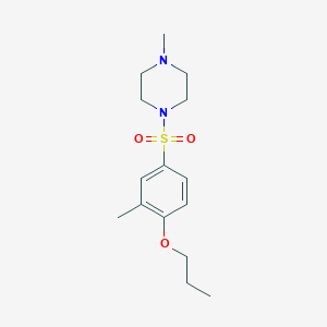 molecular formula C15H24N2O3S B501683 1-Methyl-4-((3-methyl-4-propoxyphenyl)sulfonyl)piperazine CAS No. 915925-38-1