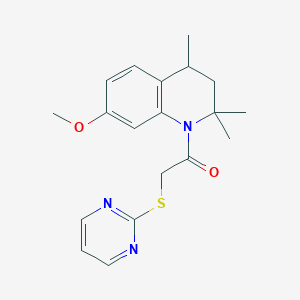 7-methoxy-2,2,4-trimethyl-1-[(2-pyrimidinylthio)acetyl]-1,2,3,4-tetrahydroquinoline