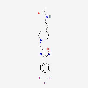 N-{2-[1-({3-[4-(trifluoromethyl)phenyl]-1,2,4-oxadiazol-5-yl}methyl)-4-piperidinyl]ethyl}acetamide