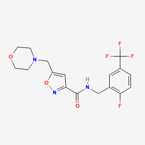 molecular formula C17H17F4N3O3 B5016860 N-[2-fluoro-5-(trifluoromethyl)benzyl]-5-(4-morpholinylmethyl)-3-isoxazolecarboxamide 