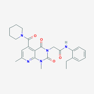 molecular formula C25H29N5O4 B5016894 2-[1,7-dimethyl-2,4-dioxo-5-(1-piperidinylcarbonyl)-1,4-dihydropyrido[2,3-d]pyrimidin-3(2H)-yl]-N-(2-ethylphenyl)acetamide 