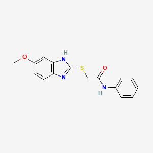 molecular formula C16H15N3O2S B5016908 2-[(5-methoxy-1H-benzimidazol-2-yl)thio]-N-phenylacetamide 