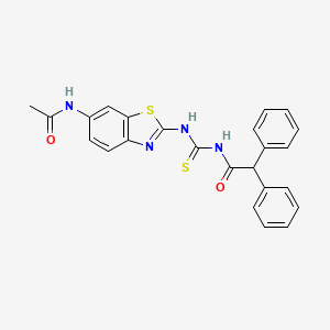 N-({[6-(acetylamino)-1,3-benzothiazol-2-yl]amino}carbonothioyl)-2,2-diphenylacetamide