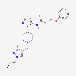 N-(1-{1-[(3-methyl-1-propyl-1H-pyrazol-4-yl)methyl]-4-piperidinyl}-1H-pyrazol-5-yl)-3-phenoxypropanamide