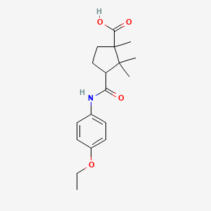 molecular formula C18H25NO4 B5016922 3-{[(4-ethoxyphenyl)amino]carbonyl}-1,2,2-trimethylcyclopentanecarboxylic acid CAS No. 7153-49-3