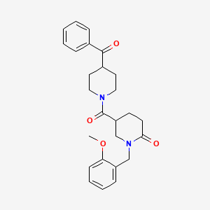 molecular formula C26H30N2O4 B5016929 5-[(4-benzoyl-1-piperidinyl)carbonyl]-1-(2-methoxybenzyl)-2-piperidinone 