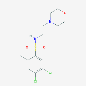 molecular formula C13H18Cl2N2O3S B501693 4,5-dichloro-2-methyl-N-(2-morpholinoethyl)benzenesulfonamide CAS No. 898654-43-8