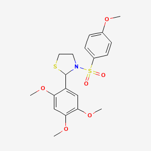 3-[(4-methoxyphenyl)sulfonyl]-2-(2,4,5-trimethoxyphenyl)-1,3-thiazolidine